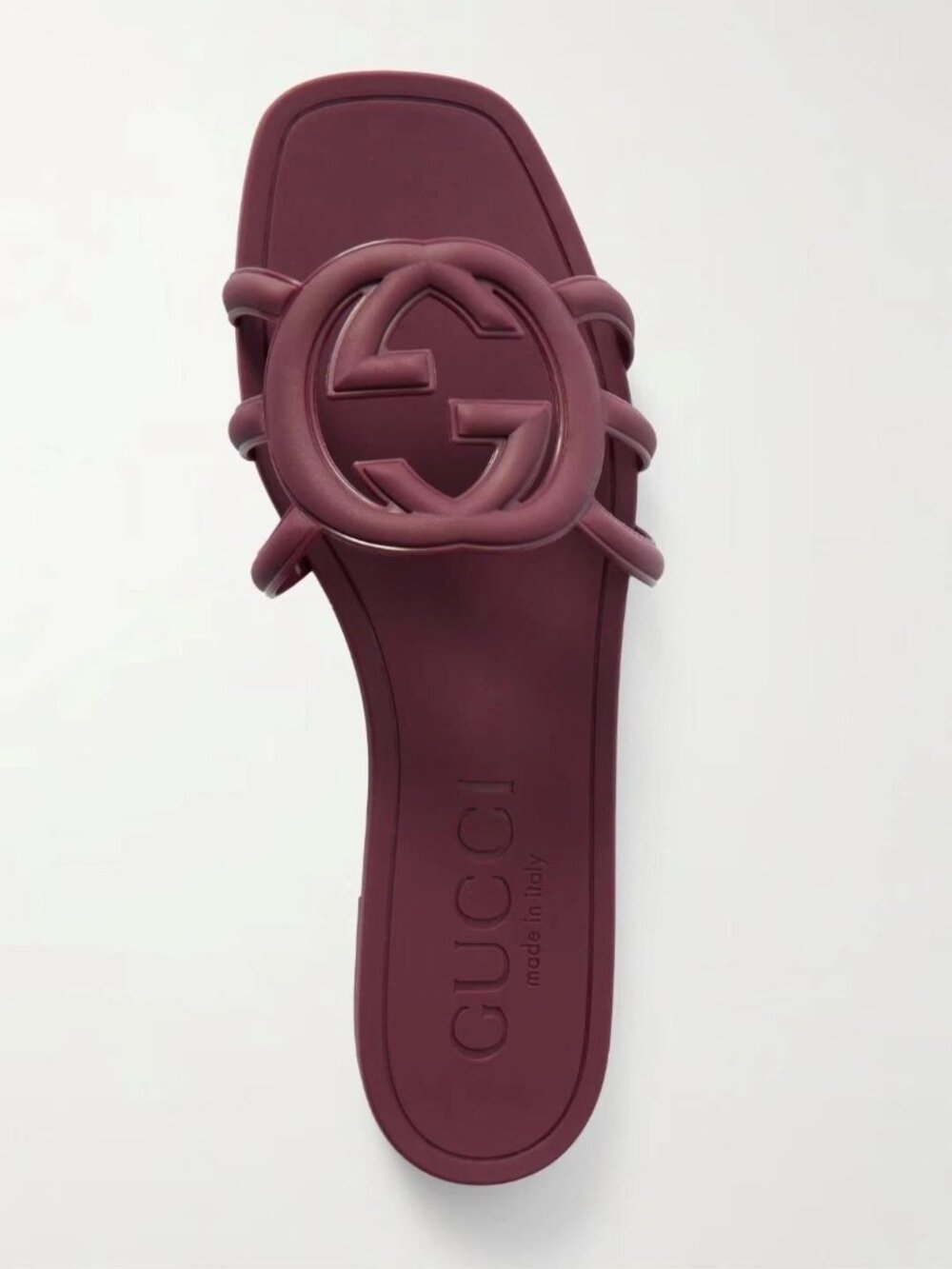Gucci Interlocking GG Logo Cutout Rubber Slides Mules Sandals Shoes